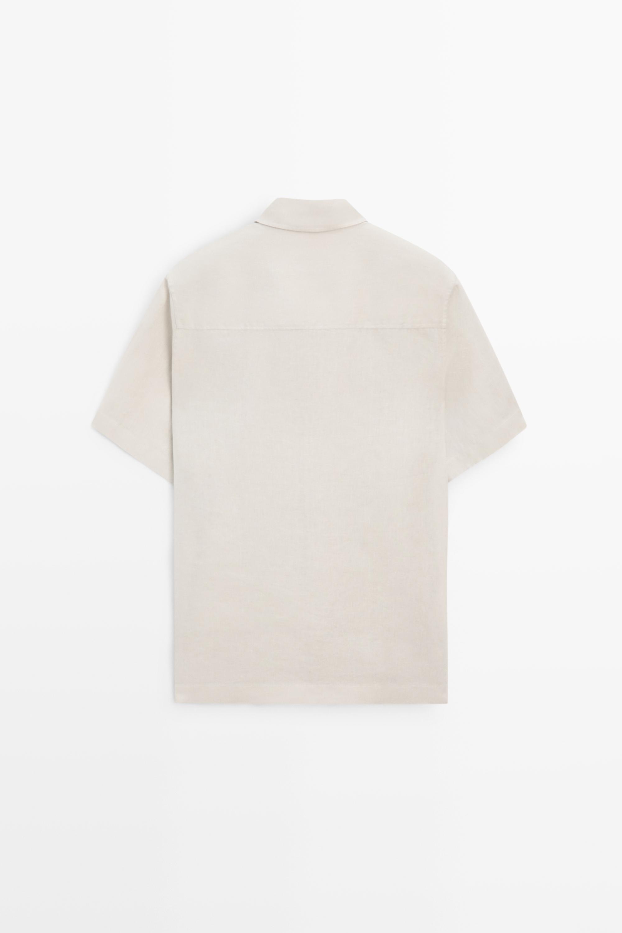 100% linen regular fit short sleeve shirt
